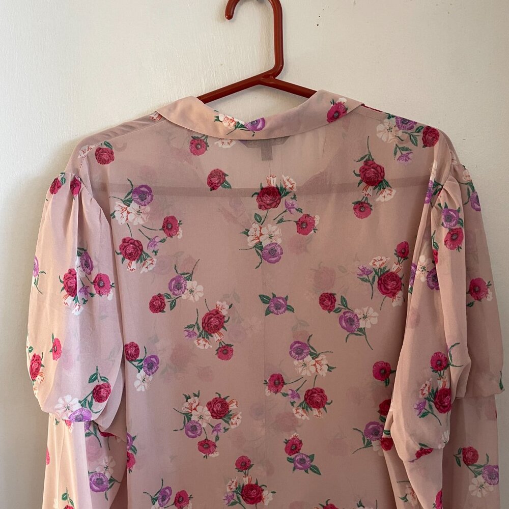 NWT Express Floral Sheer Blouse - size XL - Picture 8 of 10
